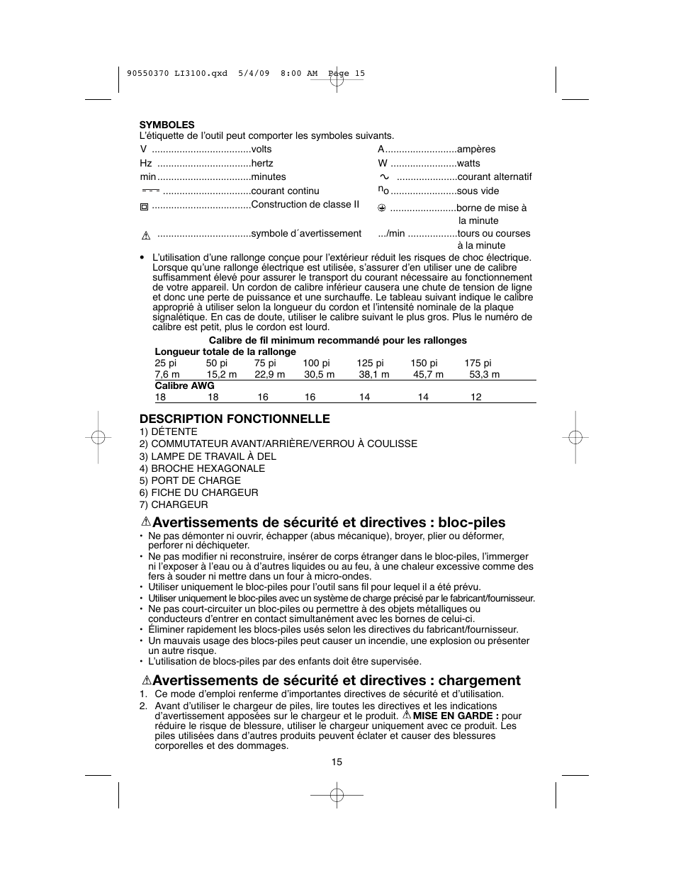 Black & Decker LI3100 User Manual | Page 15 / 32