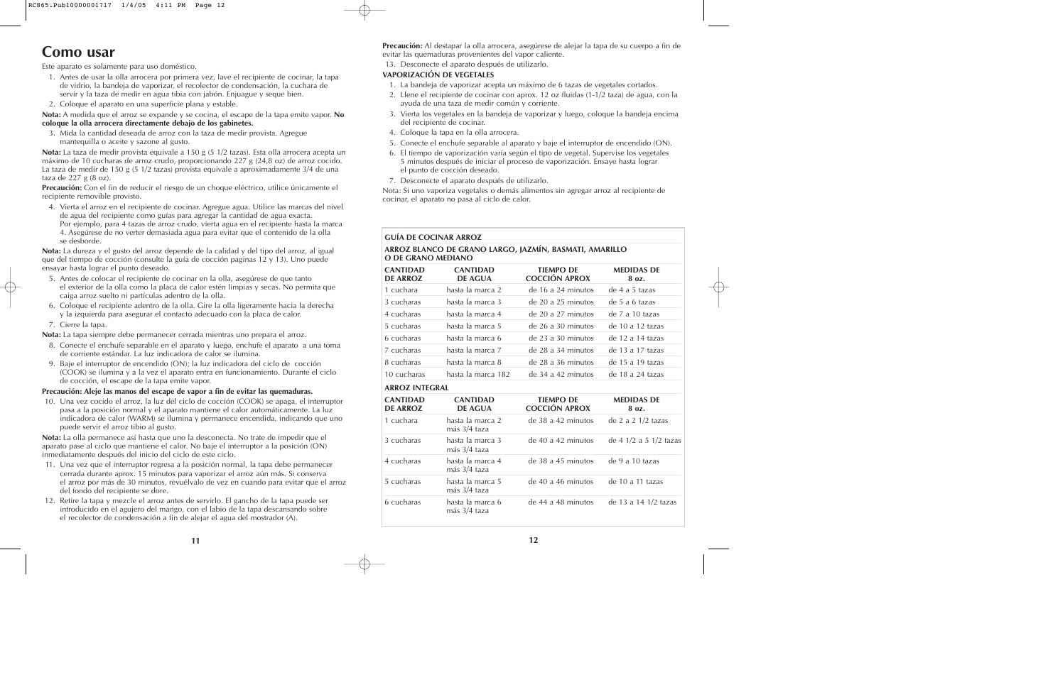 Como usar | Black & Decker RC865 User Manual | Page 7 / 15