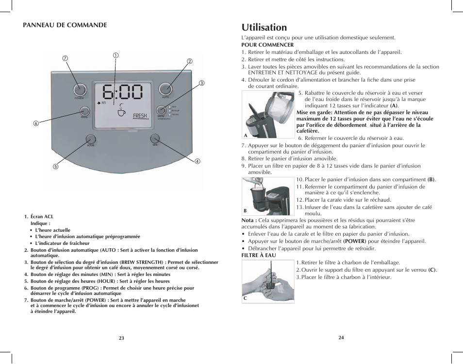 Utilisation | Black & Decker DCM3250B User Manual | Page 13 / 19