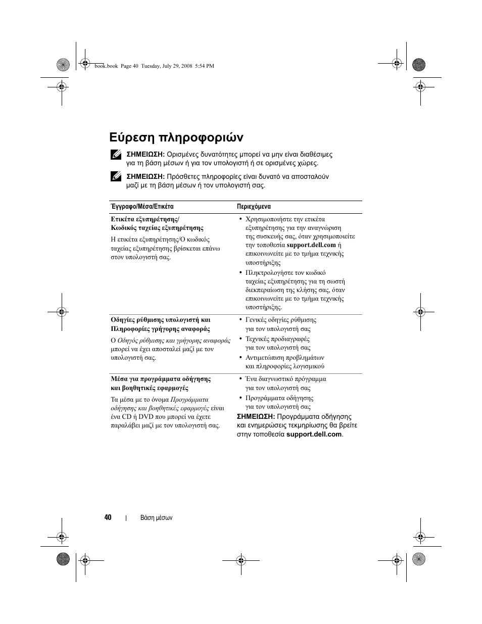 Εύρεση πληροφοριών | Dell Latitude E4200 (Late 2008) User Manual | Page 42 / 124