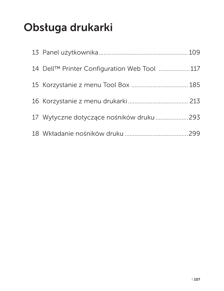 Obsługa drukarki | Dell C2665dnf Color Laser Printer User Manual | Page 107 / 564