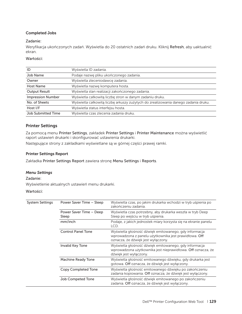 Printer settings | Dell C2665dnf Color Laser Printer User Manual | Page 129 / 564