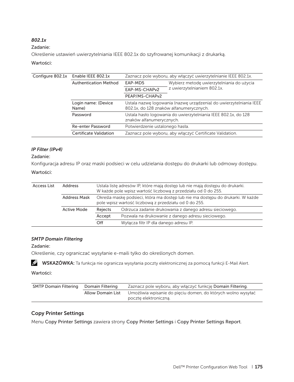 Copy printer settings | Dell C2665dnf Color Laser Printer User Manual | Page 175 / 564