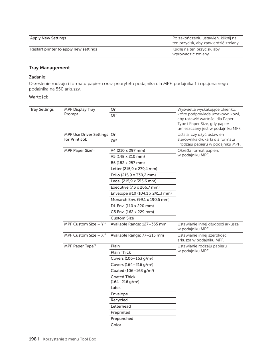 Tray management | Dell C2665dnf Color Laser Printer User Manual | Page 198 / 564