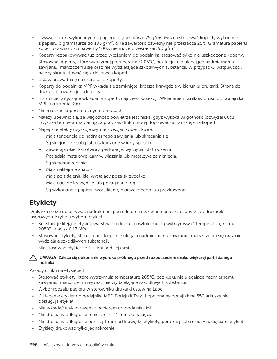 Etykiety | Dell C2665dnf Color Laser Printer User Manual | Page 296 / 564