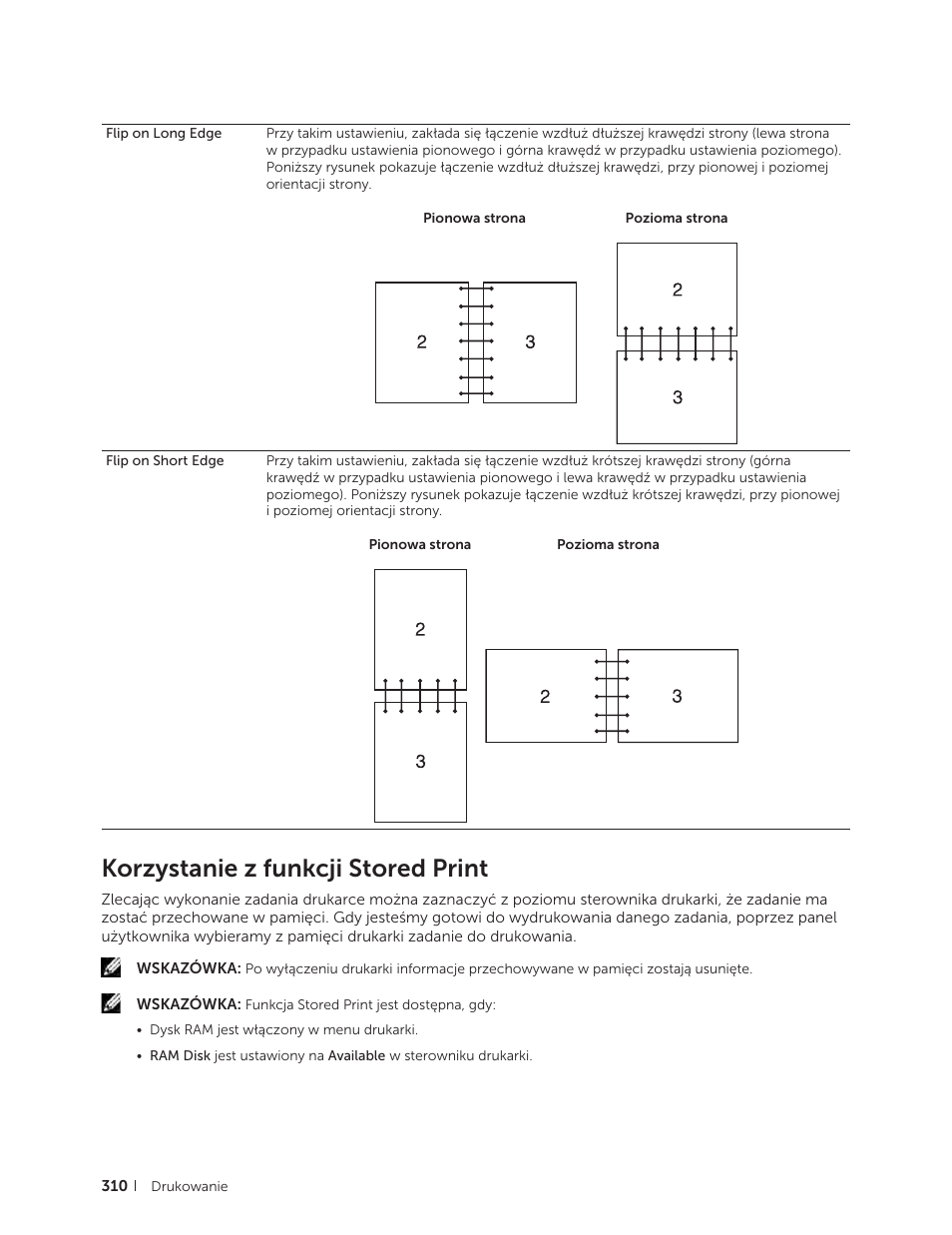 Korzystanie z funkcji stored print | Dell C2665dnf Color Laser Printer User Manual | Page 310 / 564