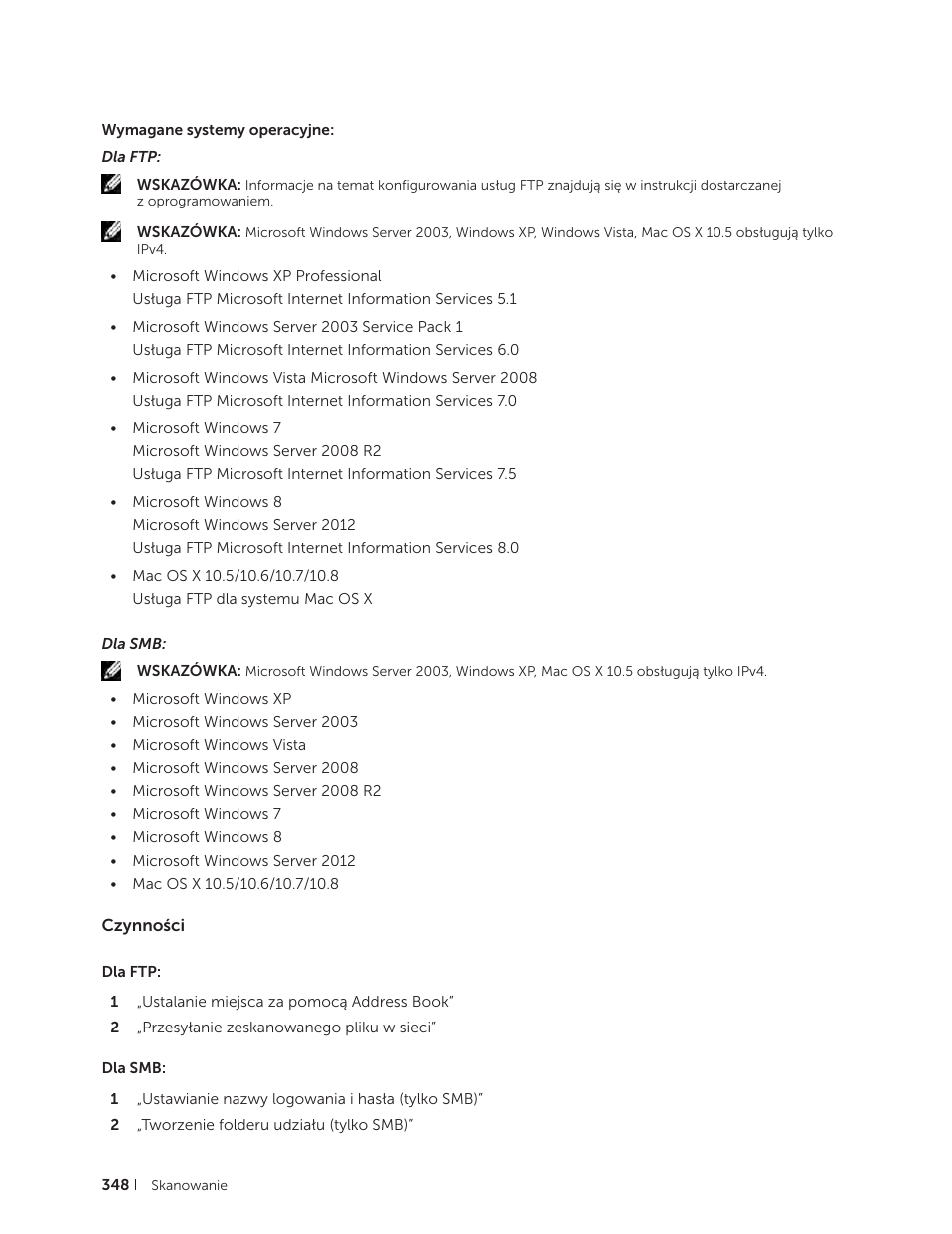 Czynności | Dell C2665dnf Color Laser Printer User Manual | Page 348 / 564
