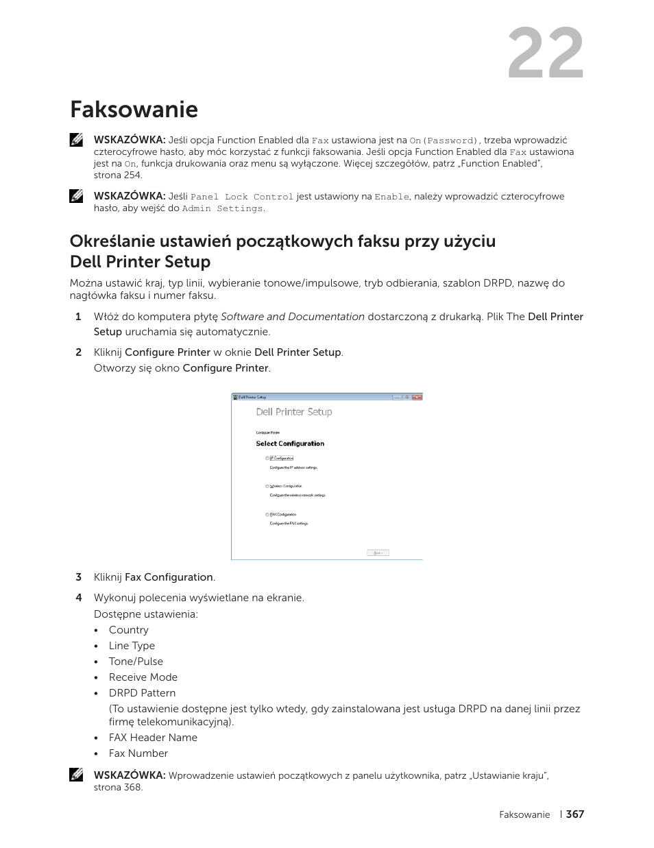 Faksowanie, 22 faksowanie | Dell C2665dnf Color Laser Printer User Manual | Page 367 / 564