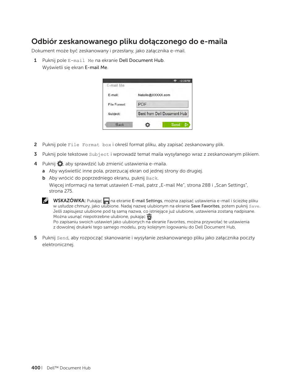 Odbiór zeskanowanego pliku dołączonego do e-maila | Dell C2665dnf Color Laser Printer User Manual | Page 400 / 564