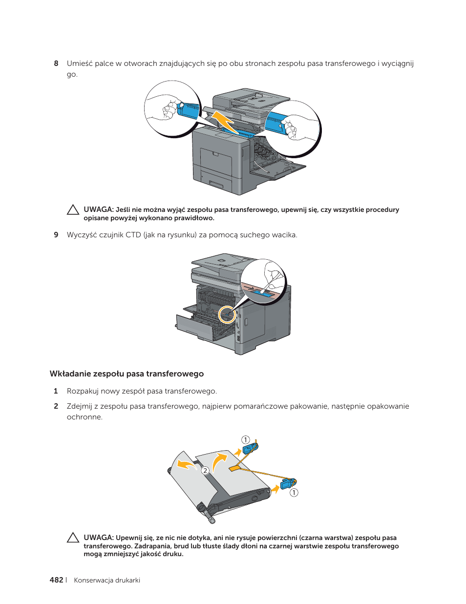 Wkładanie zespołu pasa transferowego | Dell C2665dnf Color Laser Printer User Manual | Page 482 / 564