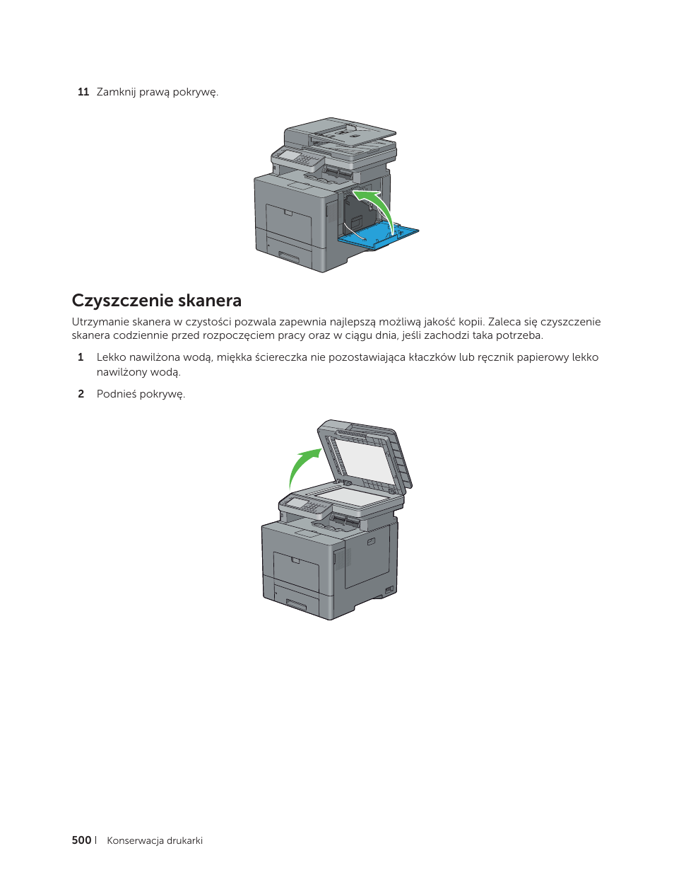 Czyszczenie skanera | Dell C2665dnf Color Laser Printer User Manual | Page 500 / 564
