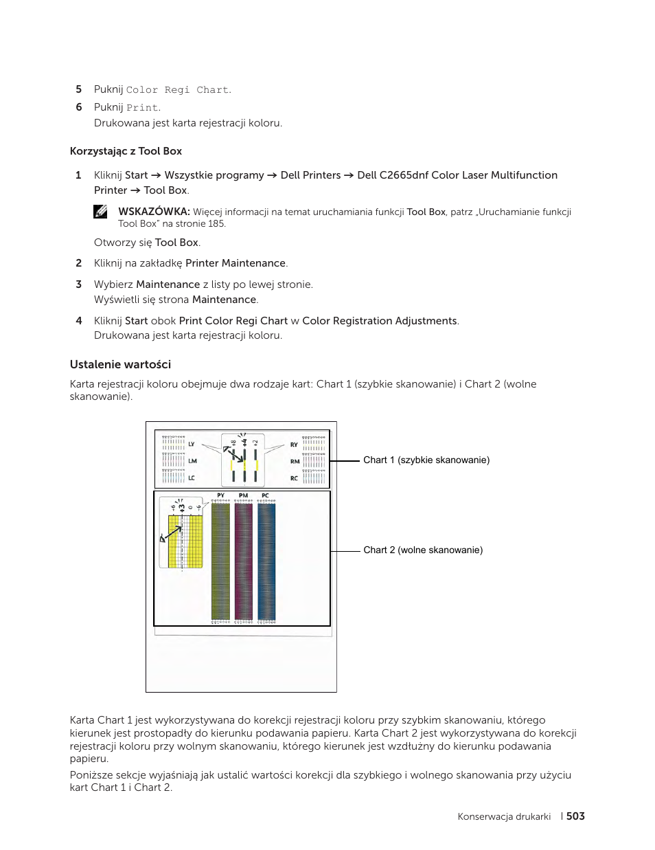 Ustalenie wartości | Dell C2665dnf Color Laser Printer User Manual | Page 503 / 564