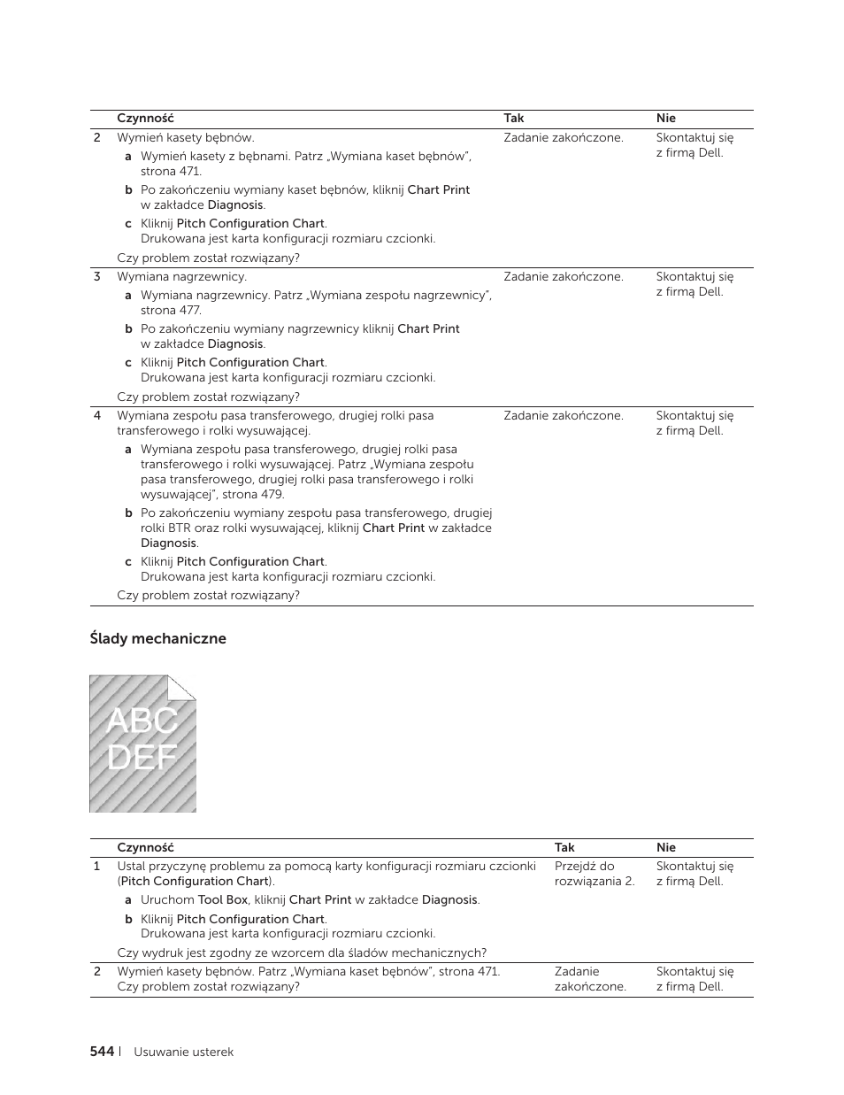 Ślady mechaniczne | Dell C2665dnf Color Laser Printer User Manual | Page 544 / 564