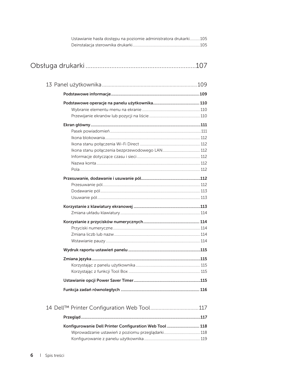 Obsługa drukarki | Dell C2665dnf Color Laser Printer User Manual | Page 6 / 564
