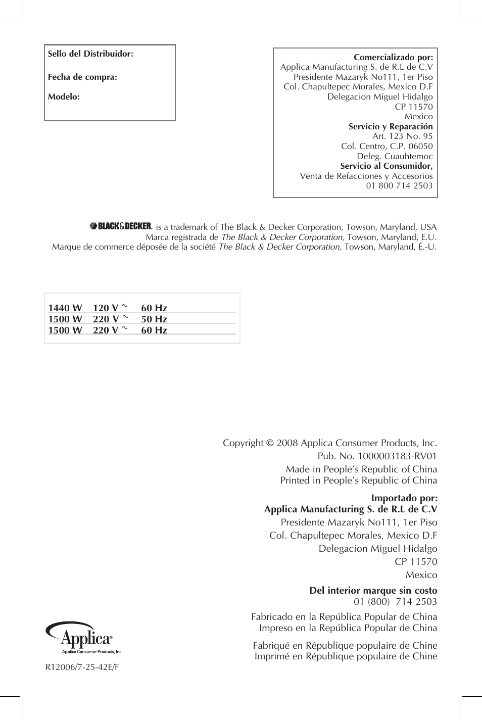 Black & Decker CTO650 User Manual | Page 13 / 13