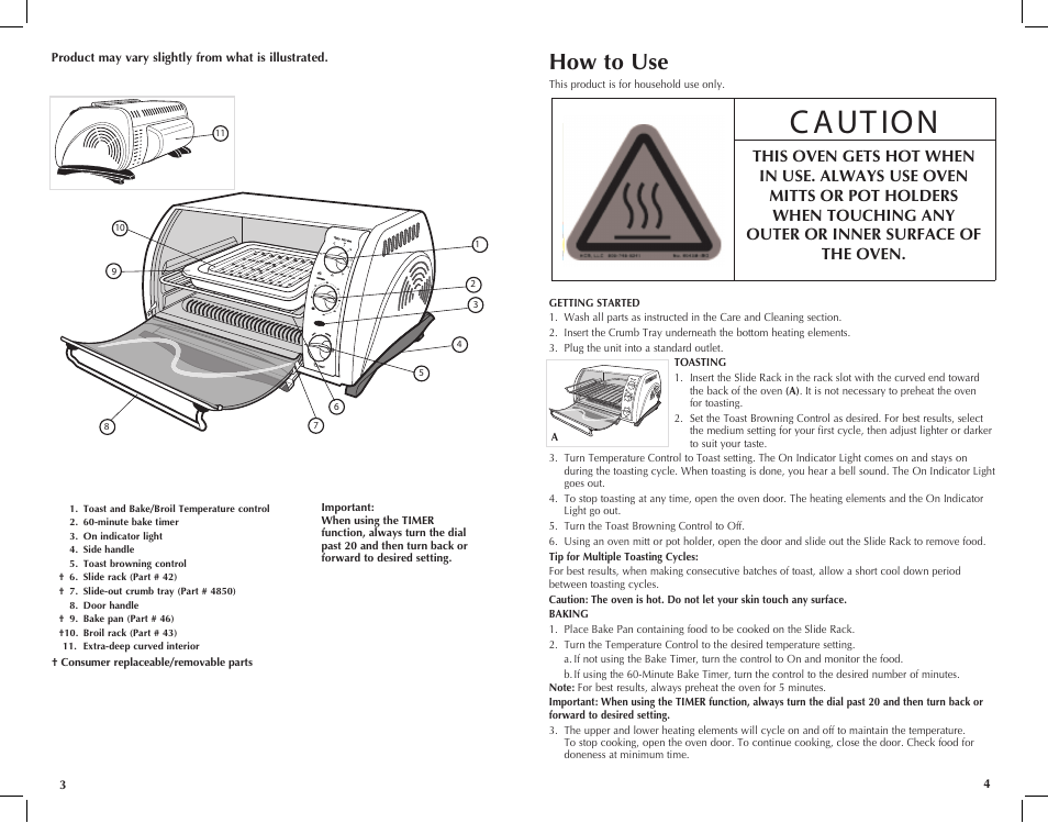 How to use | Black & Decker CTO650 User Manual | Page 3 / 13