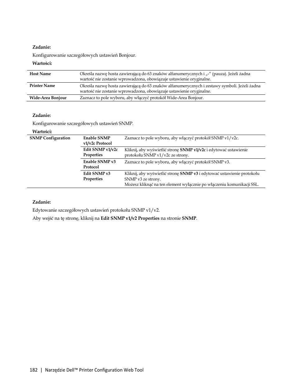 Bonjour (mdns), Snmp | Dell C3765dnf Color Laser Printer User Manual | Page 184 / 580