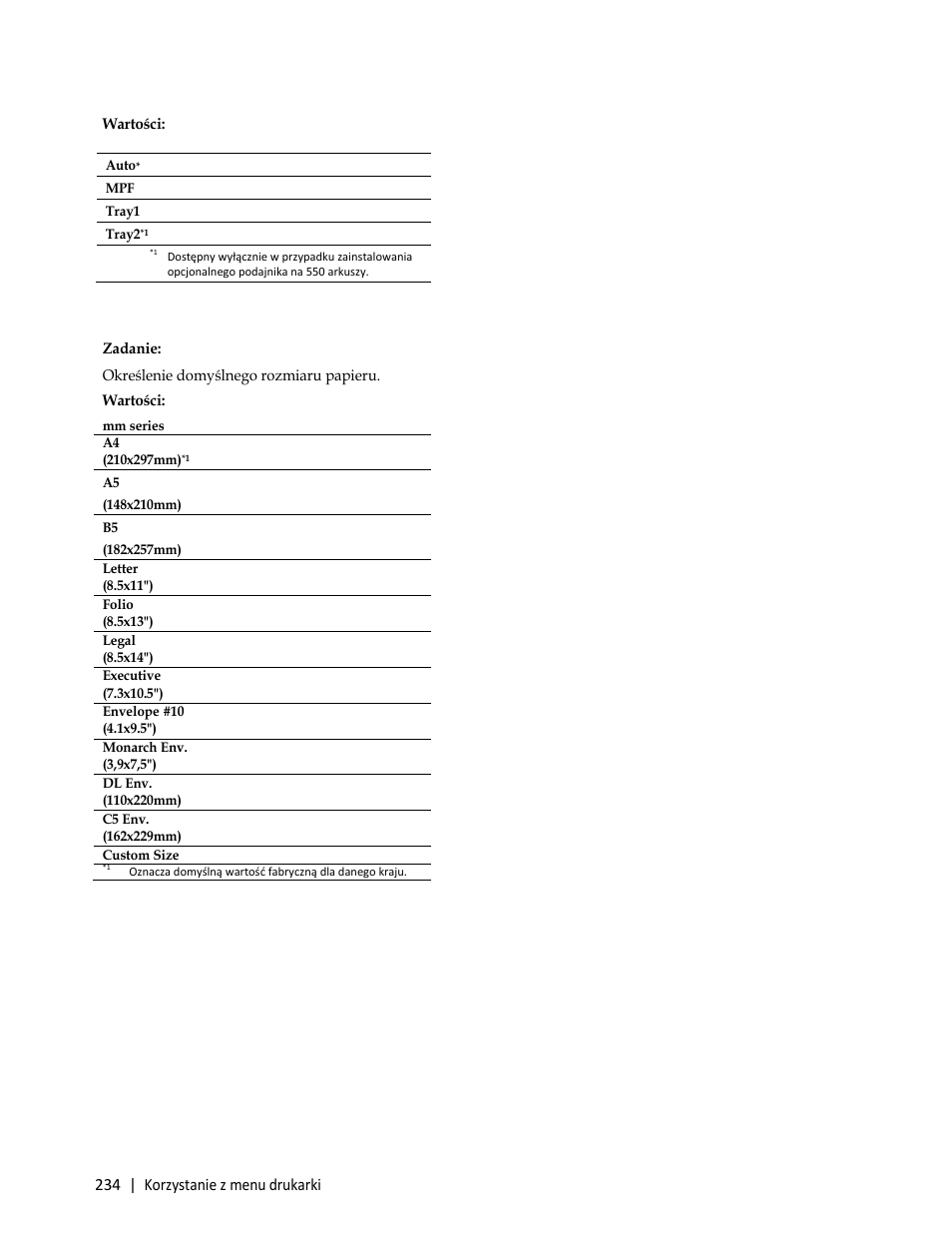 234 | korzystanie z menu drukarki | Dell C3765dnf Color Laser Printer User Manual | Page 236 / 580