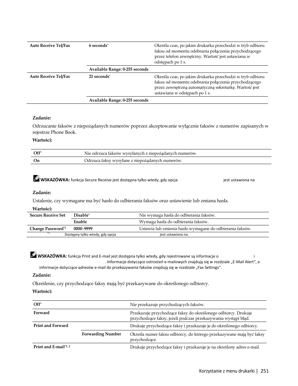 Zadanie | Dell C3765dnf Color Laser Printer User Manual | Page 253 / 580