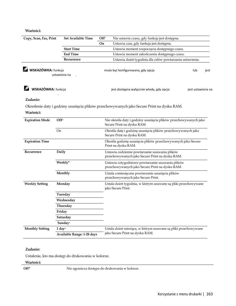 Zadanie | Dell C3765dnf Color Laser Printer User Manual | Page 265 / 580