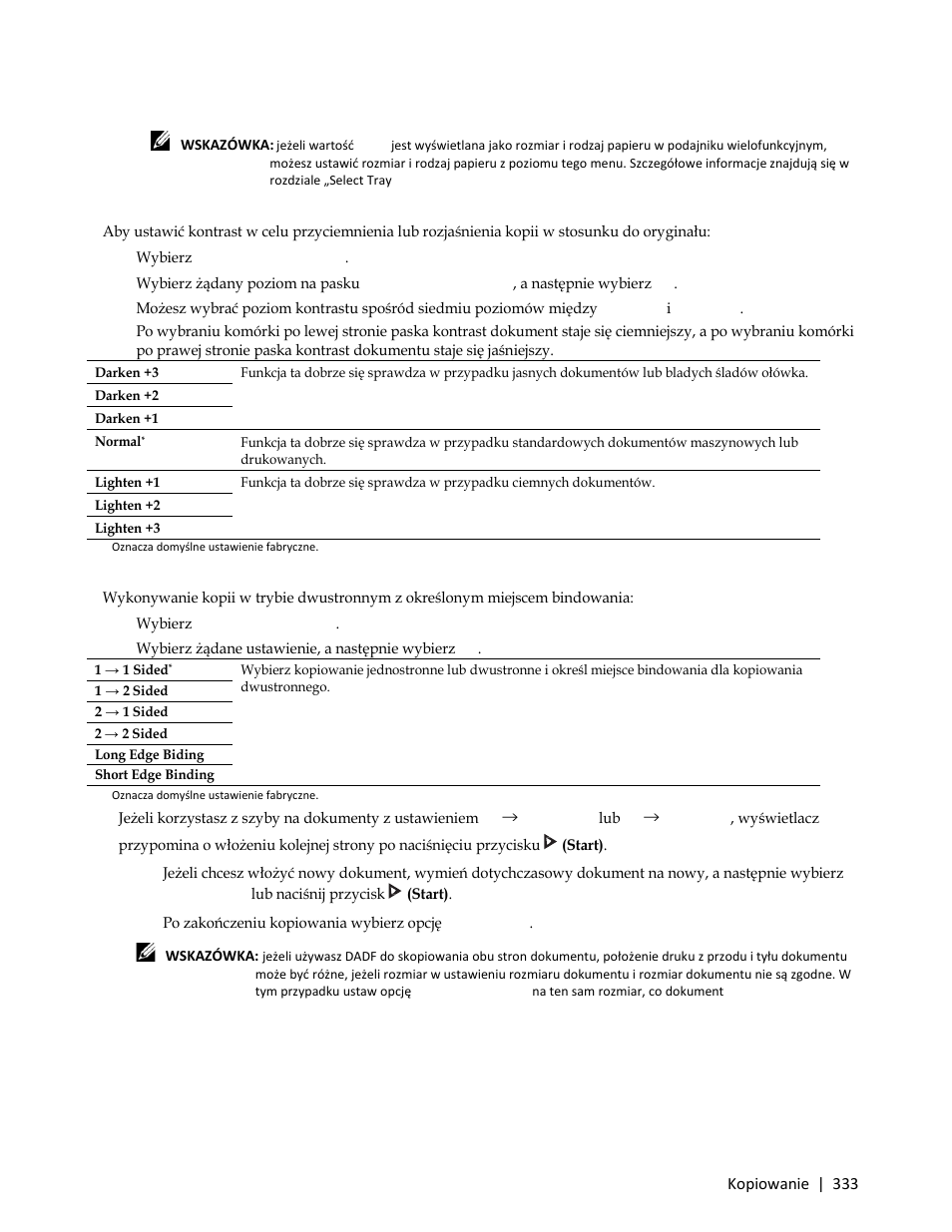 Darken / lighten, 2 sided copying | Dell C3765dnf Color Laser Printer User Manual | Page 335 / 580