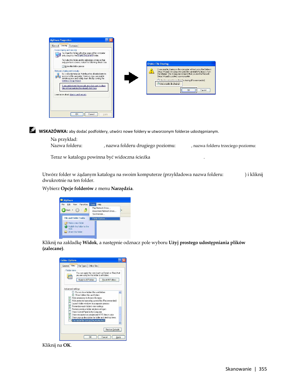 Na przykład | Dell C3765dnf Color Laser Printer User Manual | Page 357 / 580