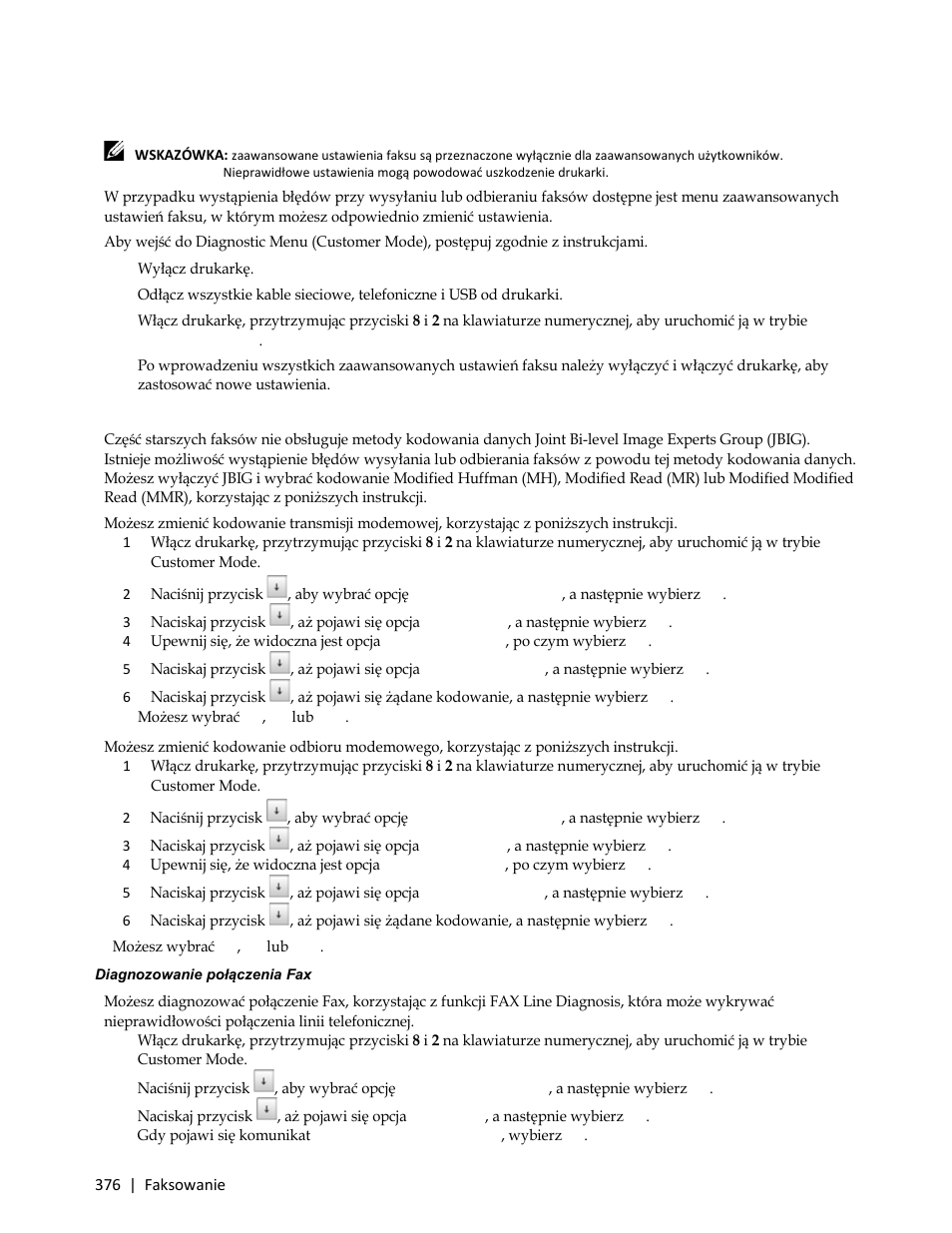 Zaawansowane ustawienia faksu | Dell C3765dnf Color Laser Printer User Manual | Page 378 / 580