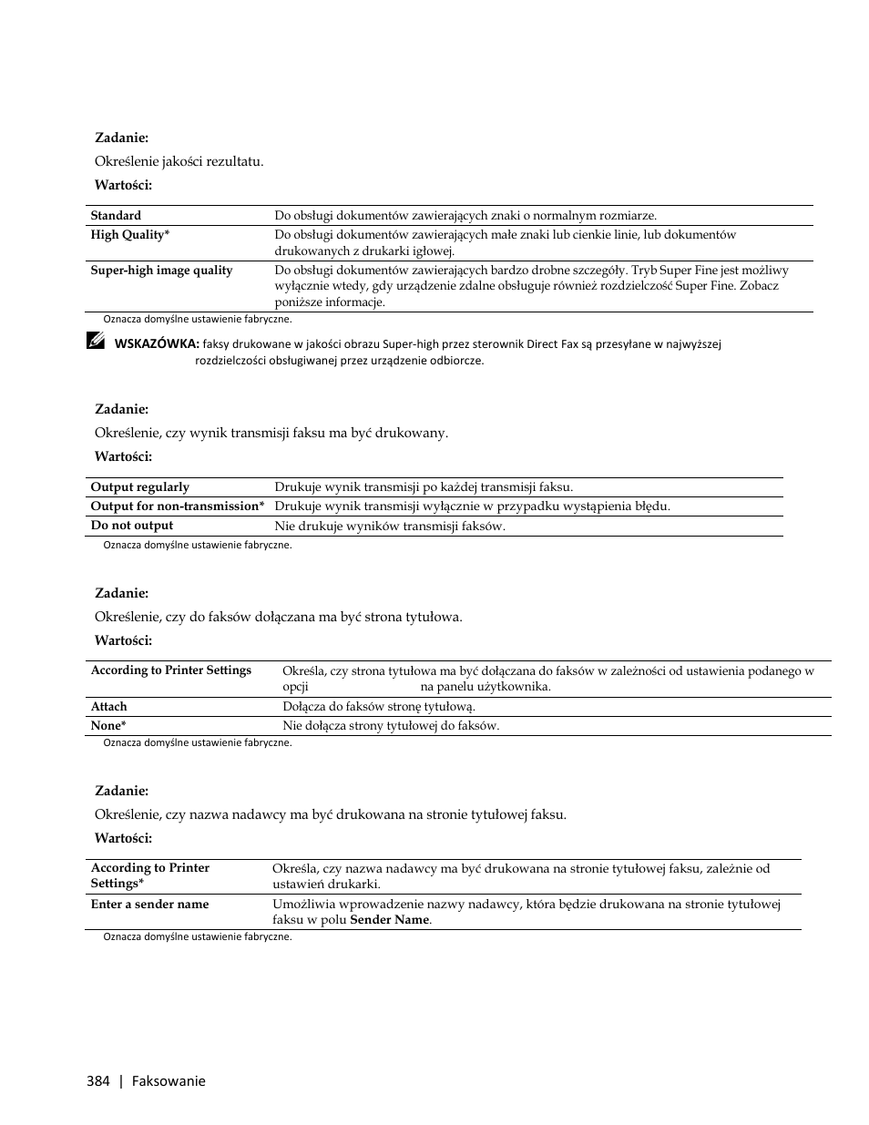 384 | faksowanie | Dell C3765dnf Color Laser Printer User Manual | Page 386 / 580