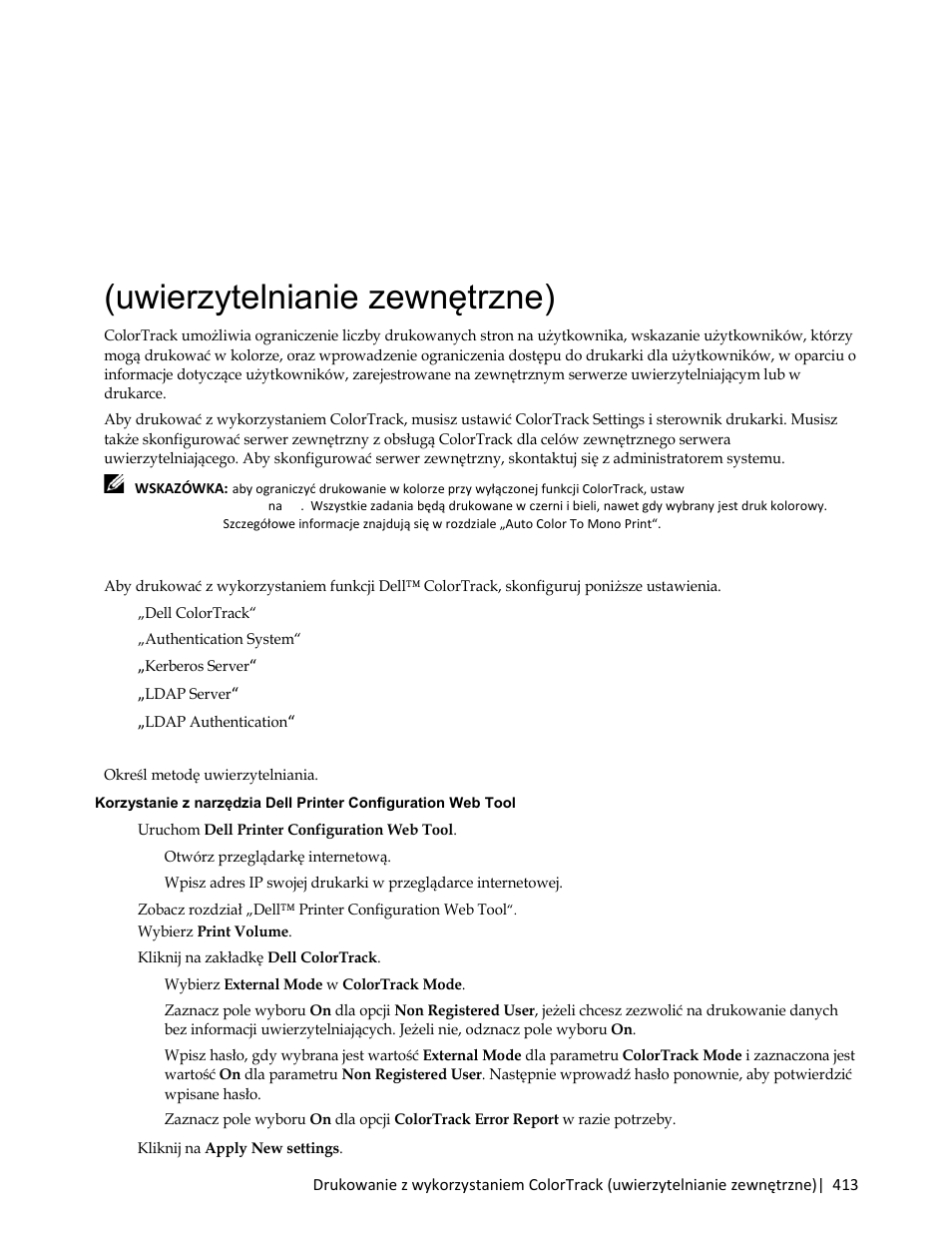 Colortrack settings, Dell colortrack | Dell C3765dnf Color Laser Printer User Manual | Page 415 / 580