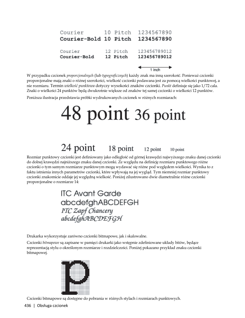 Czcionki bitmapowe i skalowalne | Dell C3765dnf Color Laser Printer User Manual | Page 438 / 580