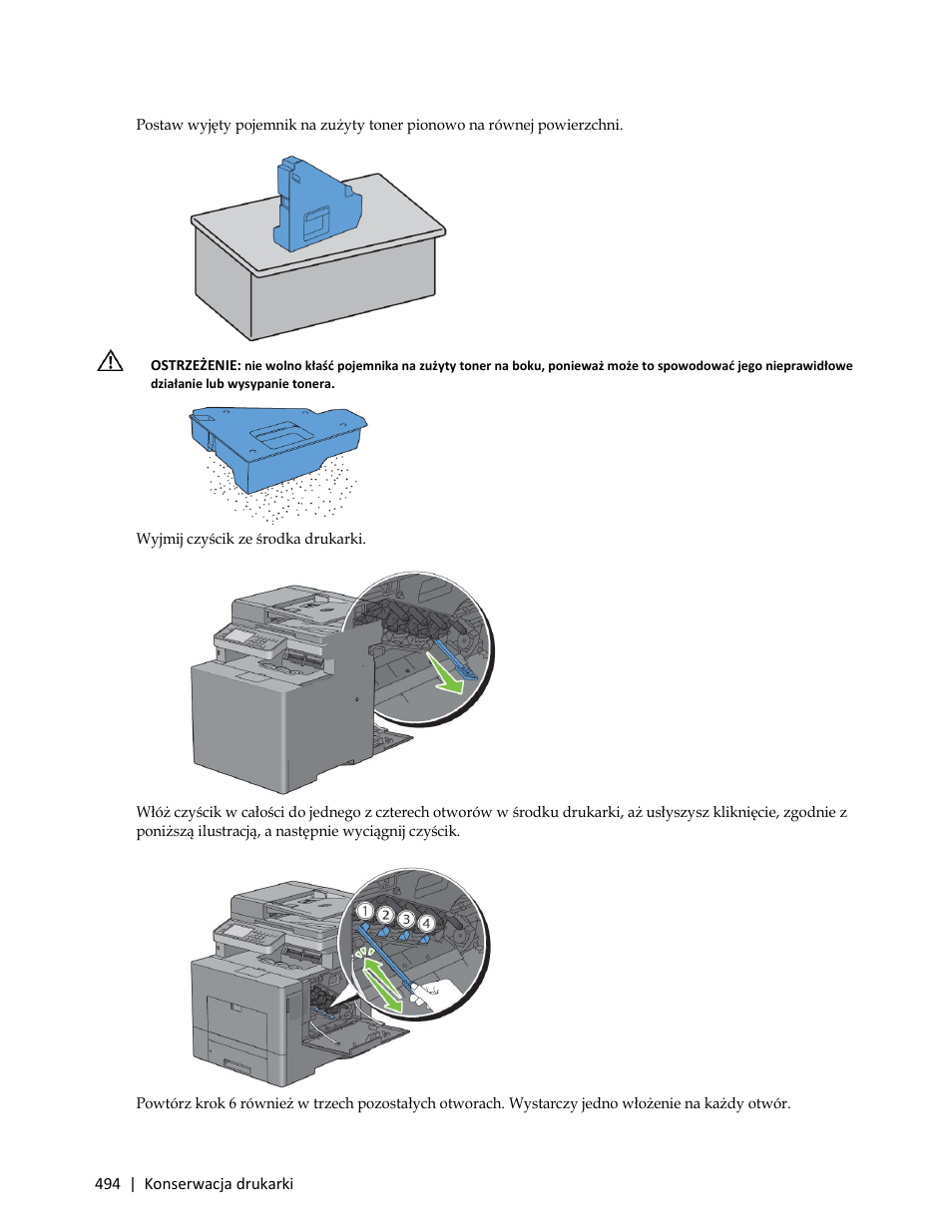 5 wyjmij czyścik ze środka drukarki | Dell C3765dnf Color Laser Printer User Manual | Page 496 / 580