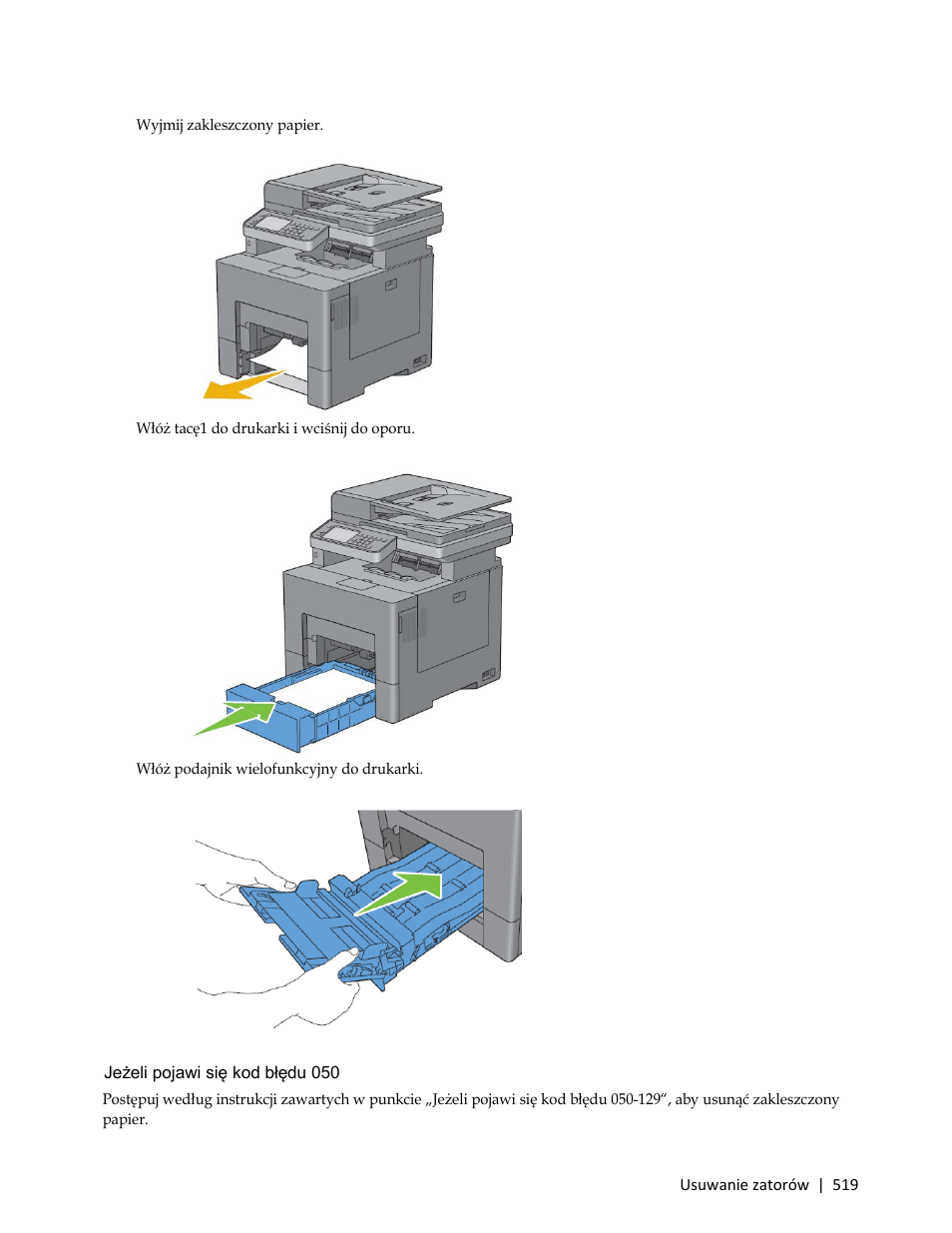 Jeżeli pojawi się kod błędu 050-129 | Dell C3765dnf Color Laser Printer User Manual | Page 521 / 580