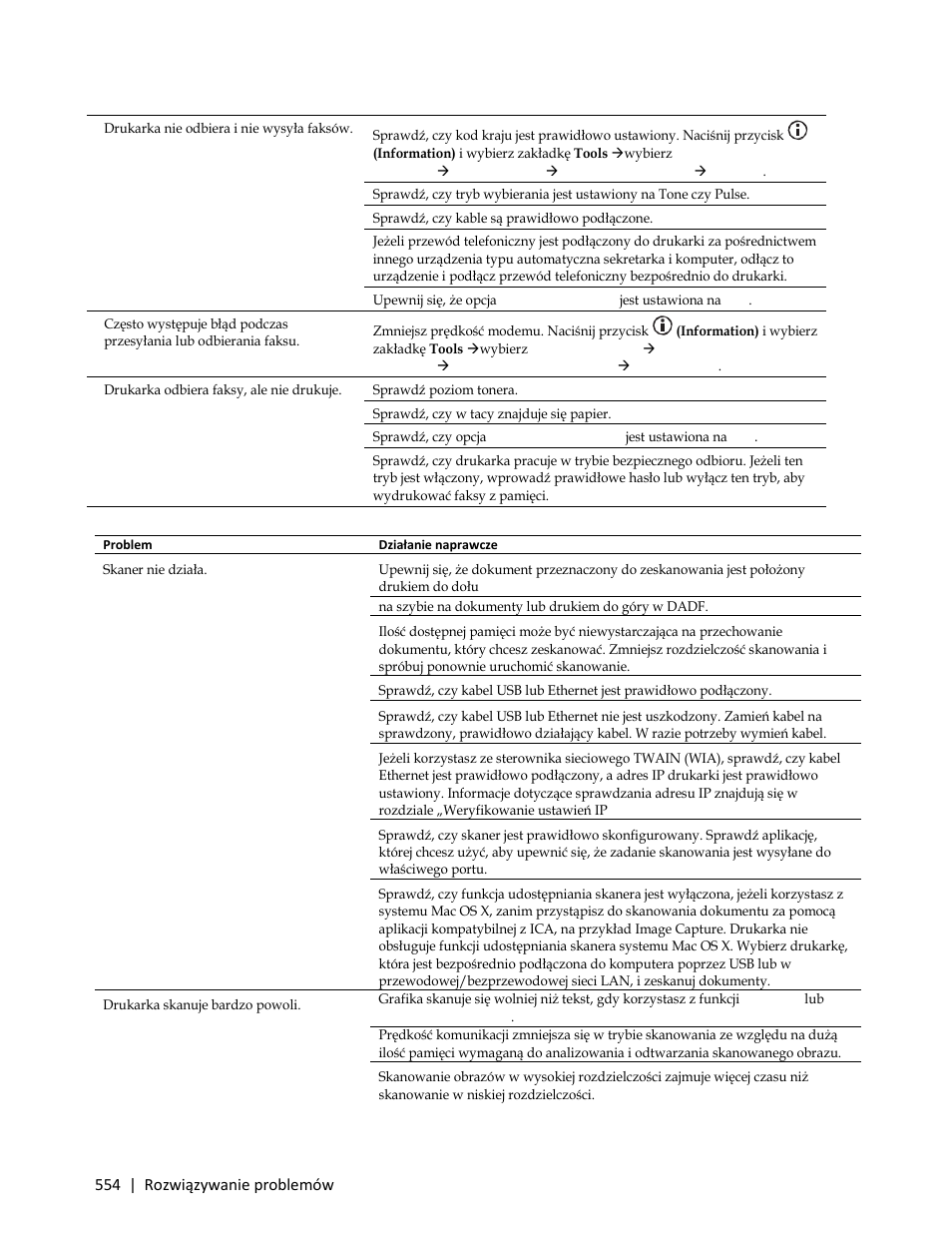 Problemy ze skanowaniem | Dell C3765dnf Color Laser Printer User Manual | Page 556 / 580