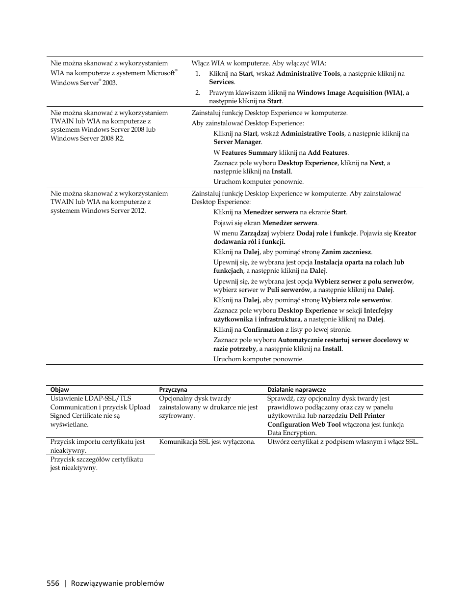 Problem z certyfikatem cyfrowym, 556 | rozwiązywanie problemów | Dell C3765dnf Color Laser Printer User Manual | Page 558 / 580