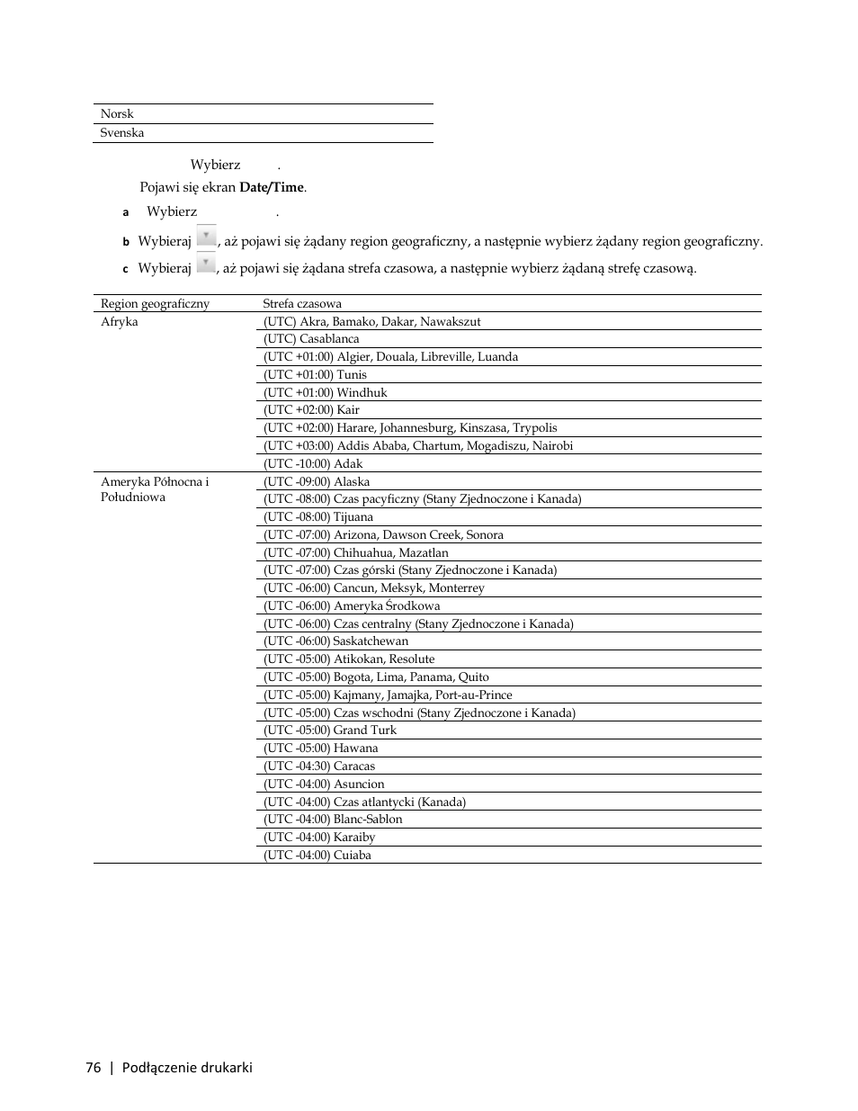 B wybierz next, A wybierz time zone | Dell C3765dnf Color Laser Printer User Manual | Page 78 / 580