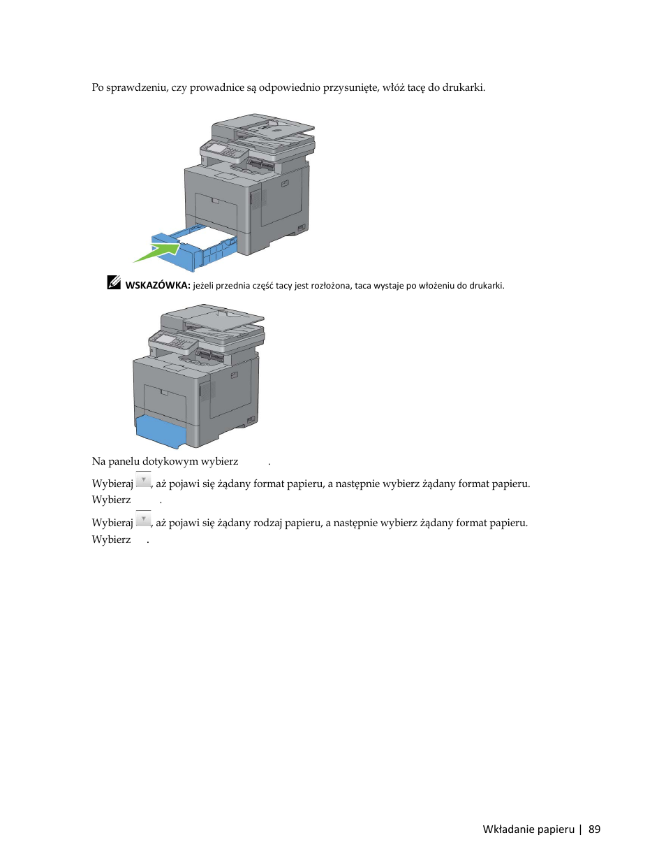 8 na panelu dotykowym wybierz size, Systemem windows | Dell C3765dnf Color Laser Printer User Manual | Page 91 / 580