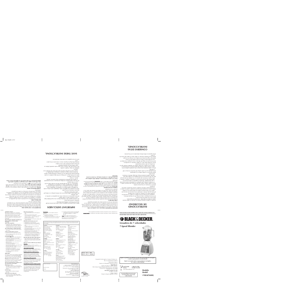 Black & Decker BLM7600G User Manual | 2 pages