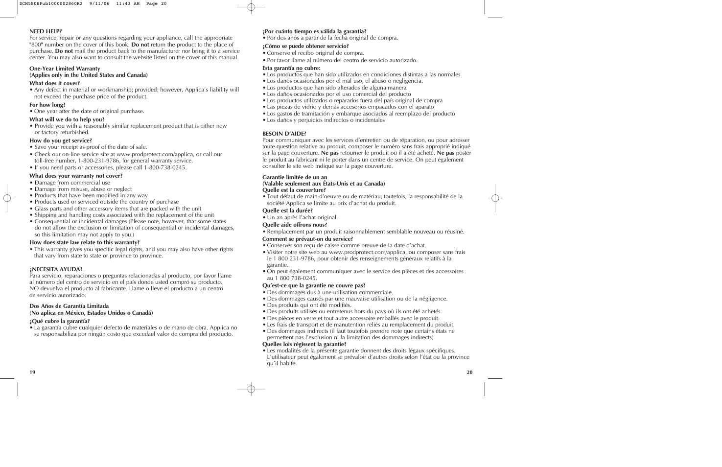 Black & Decker DCM575B User Manual | Page 11 / 13