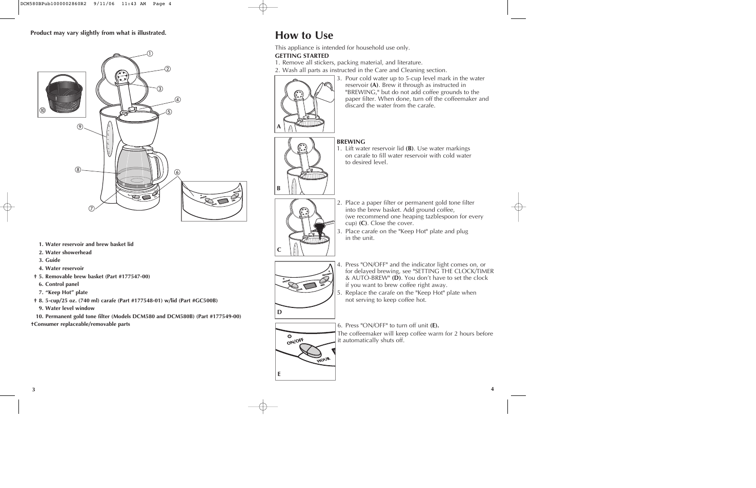 How to use | Black & Decker DCM575B User Manual | Page 3 / 13