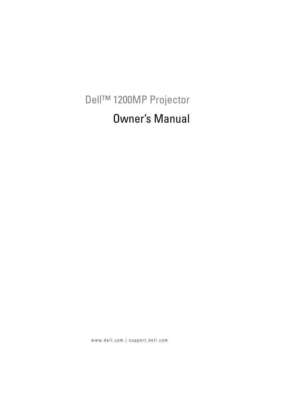 Dell Projector 1200MP User Manual | 904 pages
