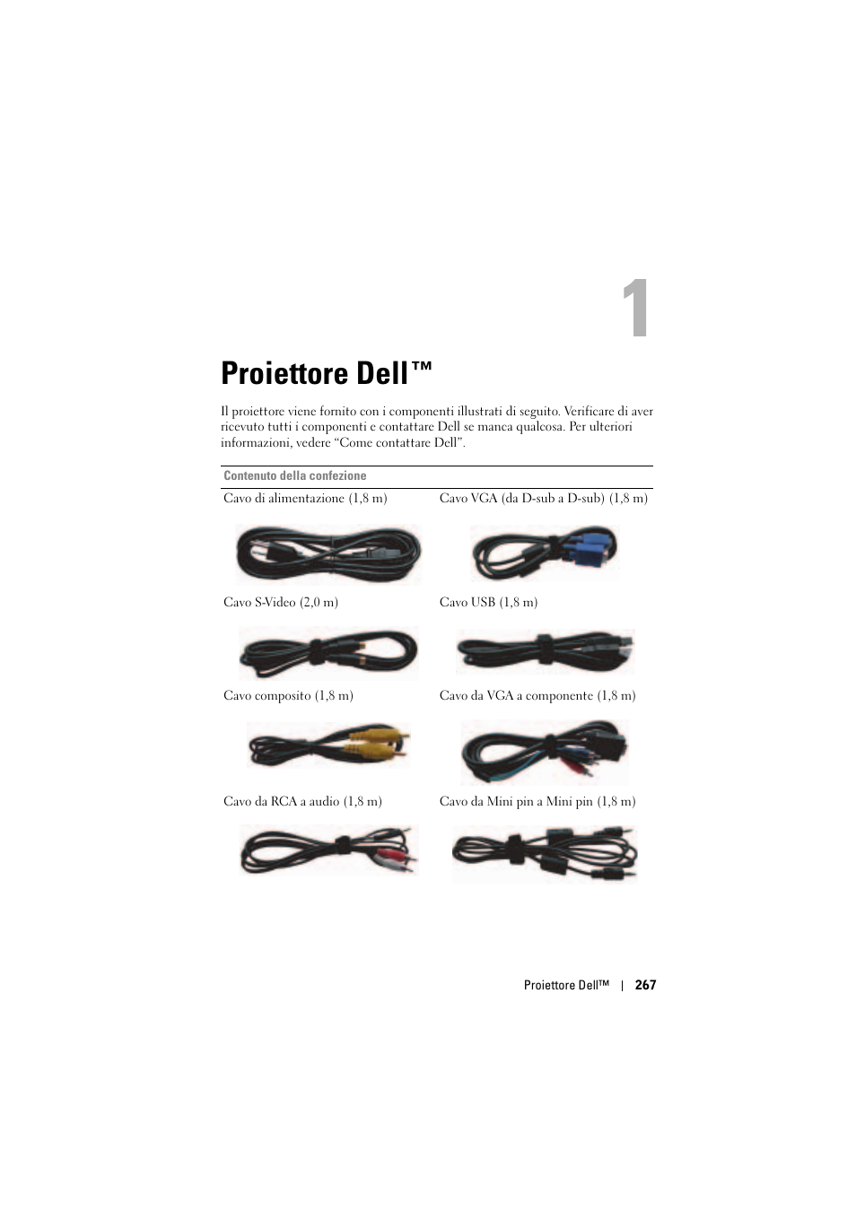 Proiettore dell, 1 proiettore dell | Dell Projector 1200MP User Manual | Page 267 / 904