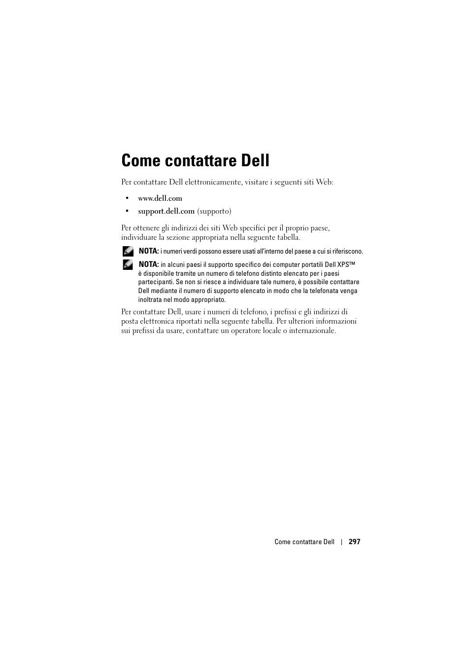 Come contattare dell, 6 come contattare dell | Dell Projector 1200MP User Manual | Page 297 / 904