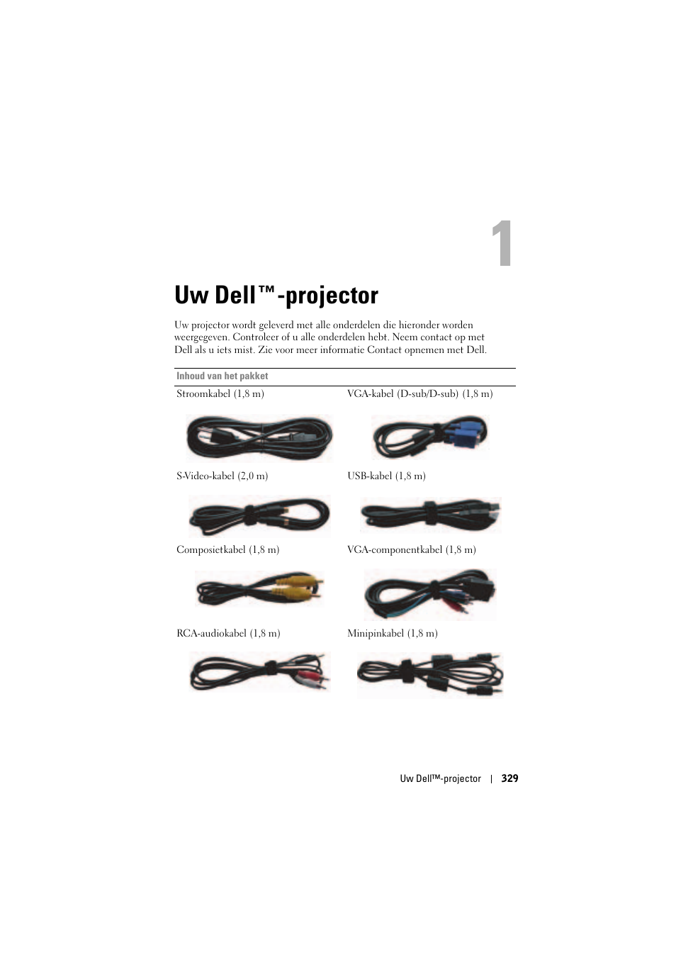 Uw dell™-projector, 1 uw dell™-projector, Uw dell ™-projector | Dell Projector 1200MP User Manual | Page 329 / 904