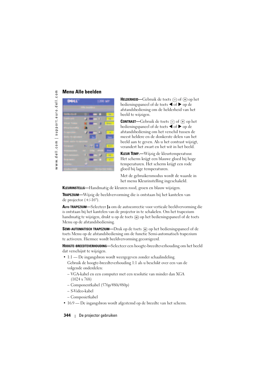 Menu alle beelden | Dell Projector 1200MP User Manual | Page 344 / 904