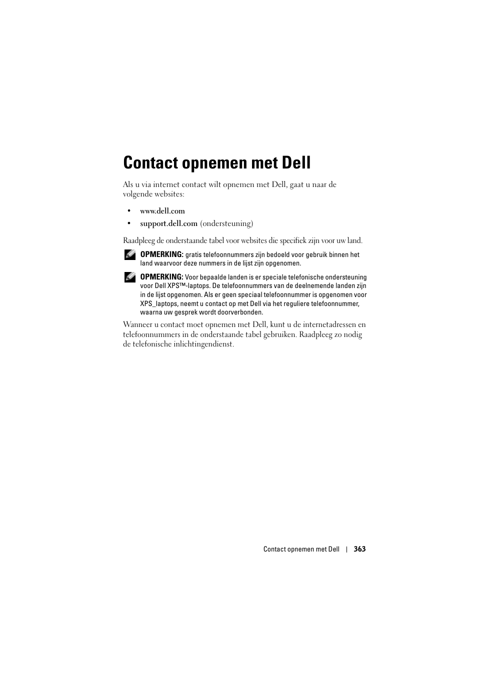 Contact opnemen met dell, 6 contact opnemen met dell | Dell Projector 1200MP User Manual | Page 363 / 904