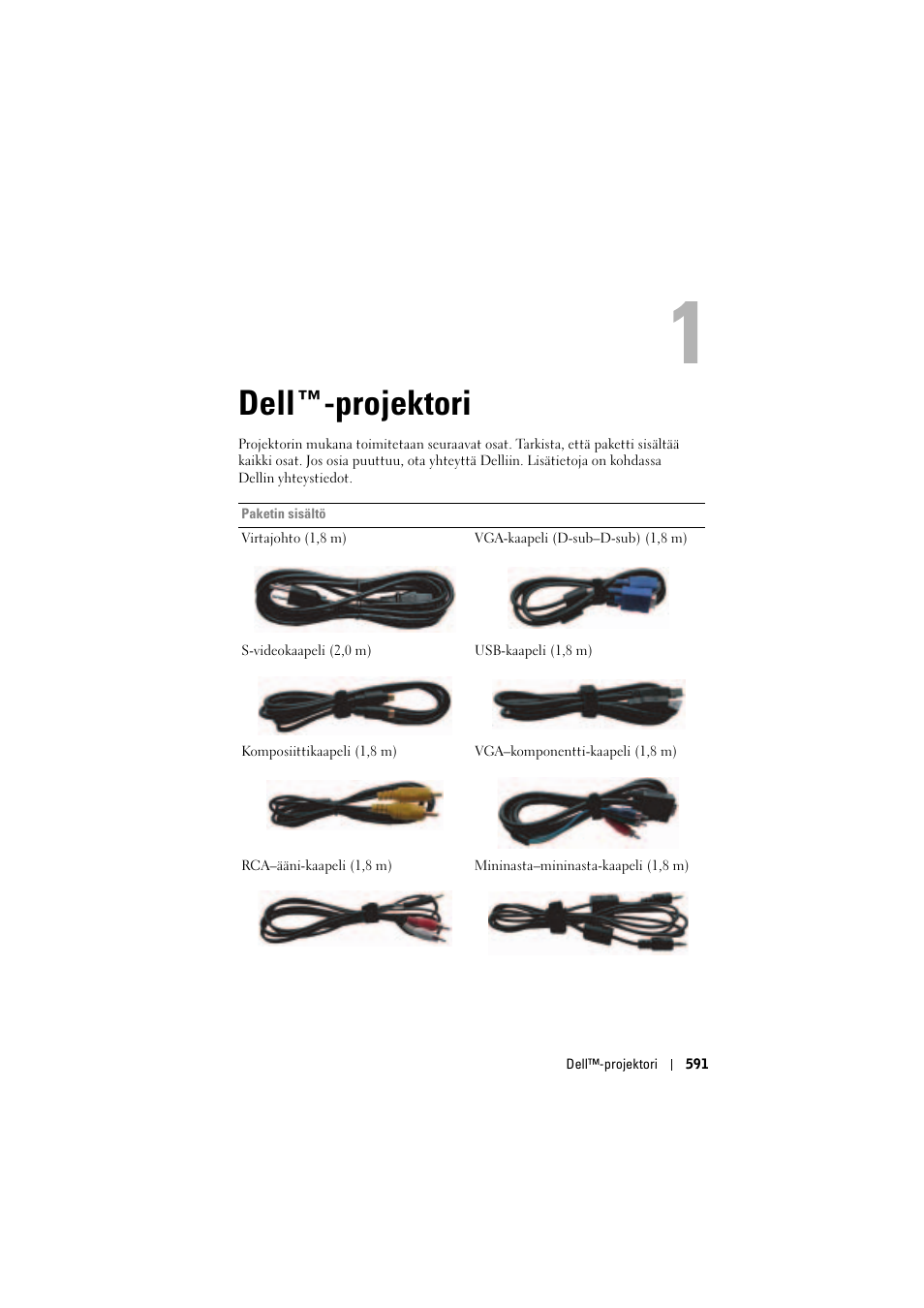 Dell™-projektori, 1 dell™-projektori, Dell ™-projektori | Dell Projector 1200MP User Manual | Page 591 / 904