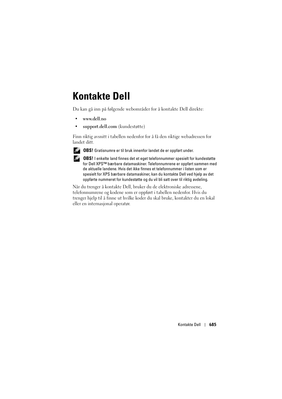 Kontakte dell, 6 kontakte dell | Dell Projector 1200MP User Manual | Page 685 / 904