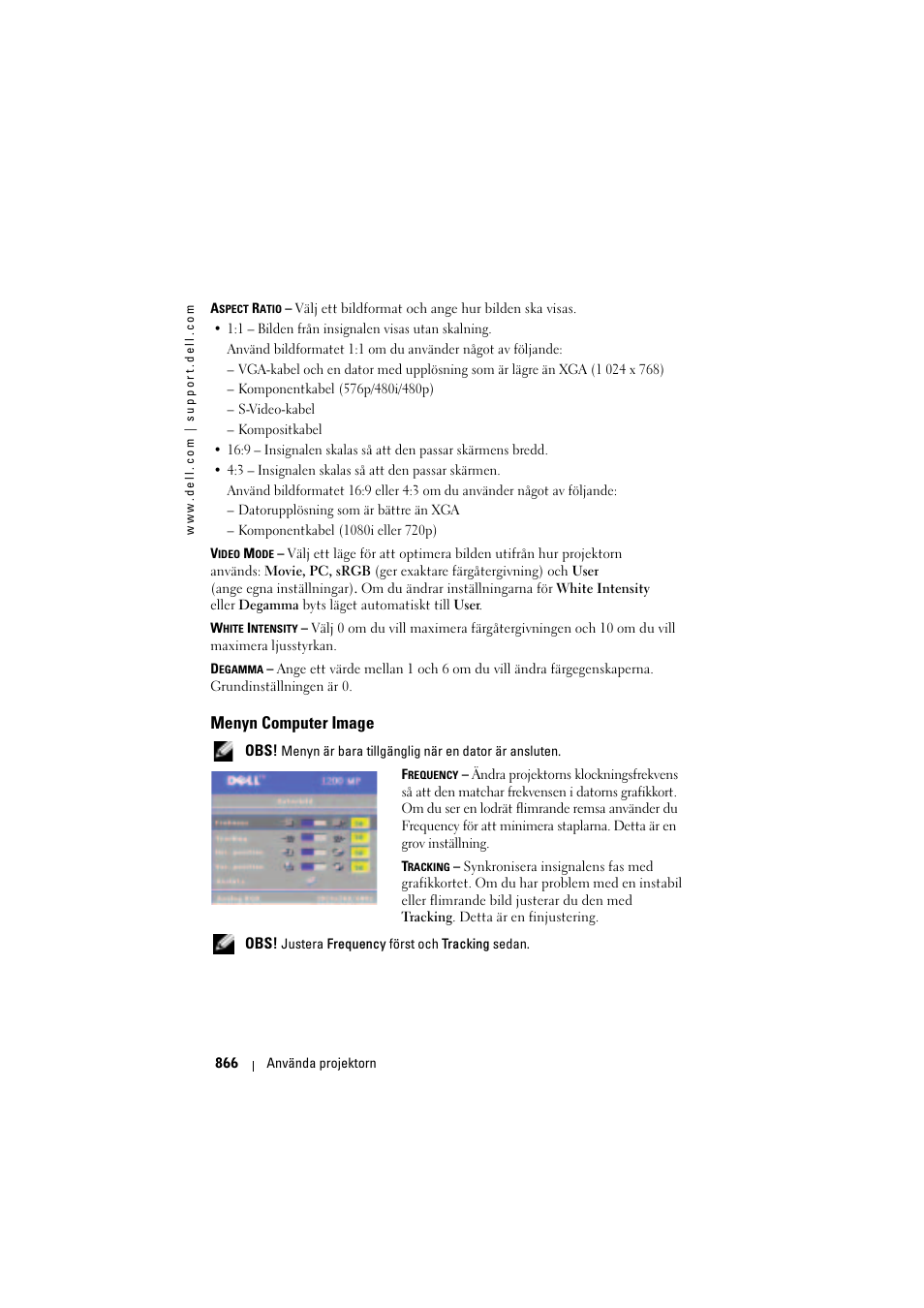 Menyn computer image | Dell Projector 1200MP User Manual | Page 866 / 904