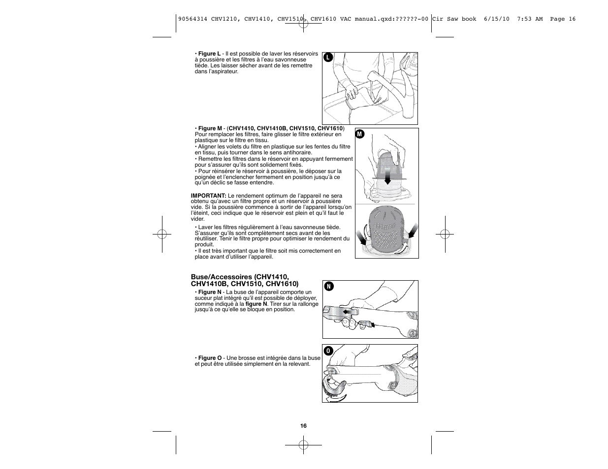 Black & Decker CHV1510 User Manual | Page 16 / 32