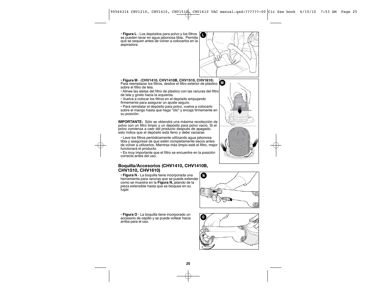 Black & Decker CHV1510 User Manual | Page 25 / 32